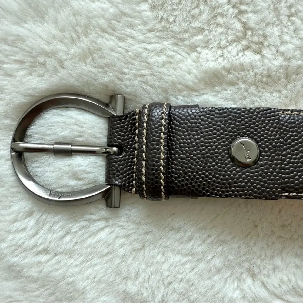 Salvatore Ferragamo  stingray genuine leather  belt size 40 Authentic Retail 950